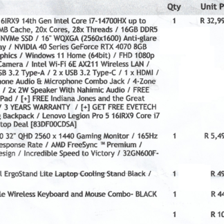 This image is not for illustration but contains all the specs of this laptop and all other components.