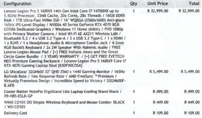 This image is not for illustration but contains all the specs of this laptop and all other components.