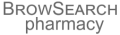 Logo width 600px ÔÇÿBrowSearch PharmacyÔÇÖ Rx color: grey
